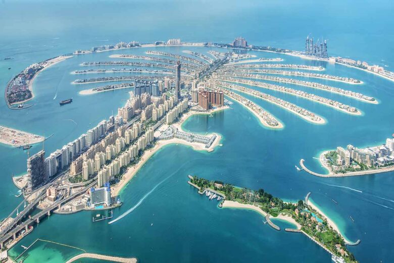 Palm Jumeirah, a tropical, man-made oasis with incredible luxury resorts